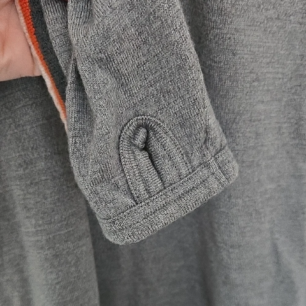 Men's Gray Half-Zip Icebreaker merino wool sweater gray warm outdoor Medium - Picture 3 of 6